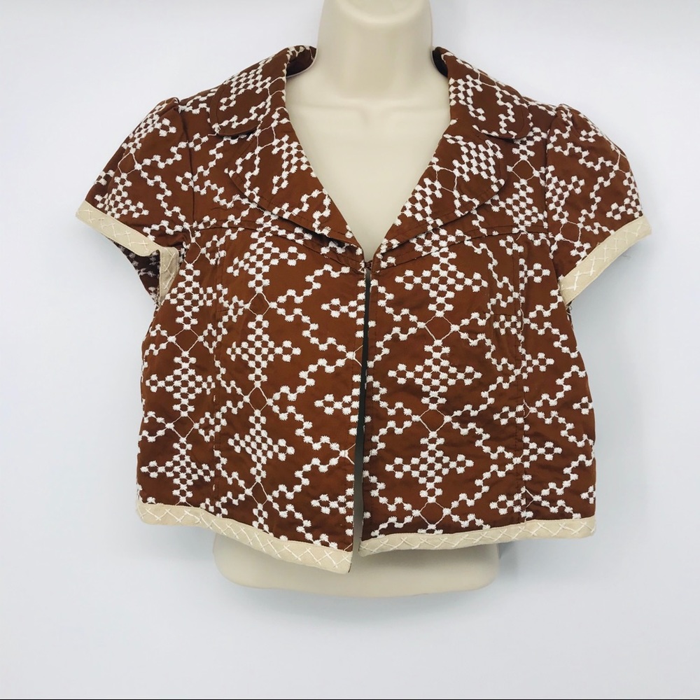 Nannette Lepore cropped embroidered jacket